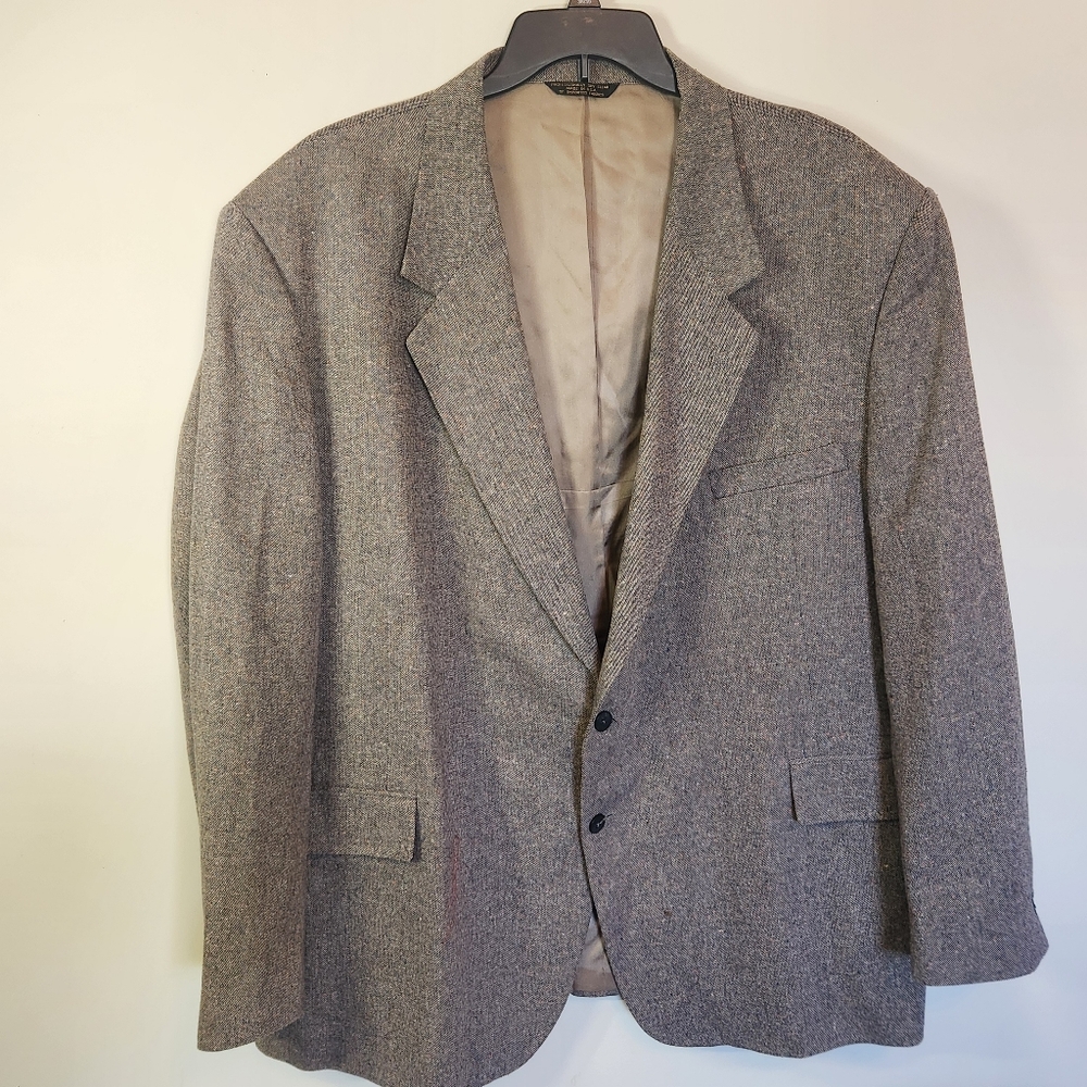 Warren Sewell 54L Brown Tweed Blazer Made USA